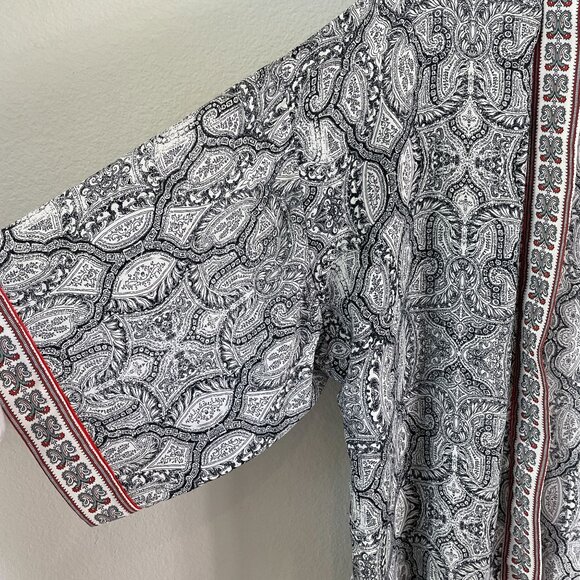 Max Studio Womens Plus 1X Open Front Paisley Kimono Cardigan Cover Up - Picture 9 of 12